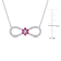 Created Ruby and Created White Sapphire Infinity Floral Sterling Silver
Pendant with Chain