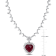 47 CT TGW Red & White Cubic Zirconia Heart Necklace in Sterling Silver