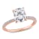 2 CT DEW Created Moissanite and 1/10 CT TW Diamond Engagement Ring in
14K Rose Gold