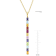 5 3/4 CT TGW Iolite Linear Pendant with Oval Link Chain in 10K Yellow Gold
