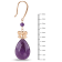 45 CT TGW Amethyst Bow Drop Earrings in Yellow Over Sterling Silver