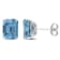 3 4/5 CT TGW Octagon Created Blue Spinel Stud Earrings in Sterling Silver