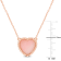 5 CT TGW Pink Opal Necklace with Beaded Halo in Rose Plated Sterling Silver