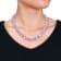 166 1/2 CT TGW Rose de France Tennis Necklace in Sterling Silver