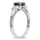 2 5/8 CT TGW Created Blue and White Sapphire 3-Stone Ring in Sterling Silver