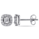 1/2 CT TW Princess Cut Halo Diamond Stud Earrings in 10k White Gold