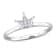 Created White Sapphire Accent Cluster Crown Ring in Sterling Silver
