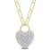 1 1/8 CT TGW Created White Sapphire Heart Pendant with Chain in Yellow
Plated Sterling Silver