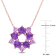4 3/4 CT TGW Amethyst and Amethyst-Africa Floral Pendant With Chain in
Rose Plated Sterling Silver