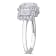 3 CT TW Lab-Grown Diamond Halo 3-Stone Ring in 14K White Gold