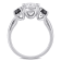 2 CT DEW Created Moissanite and 3/4 CT TW Black Diamond 3-Stone
Engagement Ring in 10K White Gold