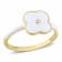 0.01 CT TGW Created White Sapphire Floral White Enamel Ring in Yellow
Plated Sterling Silver