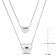 Two Heart Double Strand Charm Necklace in Sterling Silver