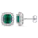 4 1/3 CT TGW Created Emerald and Created White Sapphire Stud Earrings in
Sterling Silver