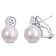 11-12MM Cultured Freshwater Pearl and 1 1/6 CT TGW White Topaz Earrings
in Sterling Silver