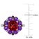 4 2/5 CT TGW Garnet and Amethyst Floral Ring in Sterling Silver