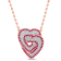Created White Sapphire and Created Ruby Interlocking Hearts Sterling
Silver Pendant with Chain