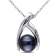 9.5-10MM Black Tahitian Cultured Pearl Crisscross Pendant with Chain in
Sterling Silver