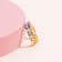 14K Yellow Gold Rainbow Sapphire Octagon Band Ring