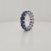 14K White Gold Blue Sapphire Oval Ring