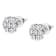 14K White Gold 1/2ctw Round-Cut Diamond Floral Stud Earrings