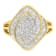 10K Yellow Gold Diamond Cluster Ring (3/4 Cttw, J-K Color, I2-I3 Clarity)