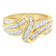 10K Yellow Gold 3/4ctw Channel Set Mixed Cut Diamond Bypass Ring (J-K
Color, I1-I2 Clarity)