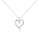 1/10ctw Diamond Open Heart Sterling Silver Pendent Necklace with
18" Chain