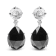 18K White Gold White Topaz and Pear Onyx Gemstone with Diamond Accent
Teardrop Dangle Earrings