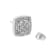 0.25ctw Round-Cut Diamond Sterling Silver Square-Shaped Milgrain Stud Earrings