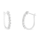 Sterling Silver 1/2ctw Miracle-Set Diamond 7 Stone Hoop Earrings