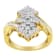 10K Yellow Gold Round And Baguette Cut Diamond Cluster Ring (1 1/10
Cttw, H-I Color, SI2-I1 Clarity)