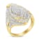 10K Yellow Gold Over Sterling Silver 1-1/8ctw Diamond Triple Halo Ring
(I-J Color, I2-I3 Clarity)