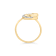 10K Yellow Gold 1/10ctw Diamond Crescent Moon Ring (I-J Color, I1-I2 Clarity)