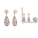 18K Rose Gold 1 1/4 Cttw Diamond Teardrop Shaped Drop and Dangle Screw
Back Stud Earrings