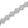 Sterling Silver 2.0ctw Diamond 7 Stone Floral Cluster Link Bracelet