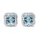 18K White Gold Clover Cut Blue Topaz Gemstone with Round Diamonds Halo
Stud Earrings