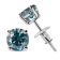 14K White Gold 3.00 Cttw Round Lab Grown Blue Diamond Classic 4-Prong
Stud Earrings with Screw Backs