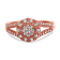 0.50ctw Diamond Cluster Split Shank Halo 14K Rose Gold Over Sterling Silver