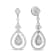 18K White Gold 1 1/4 Cttw Round Diamond Openwork Teardrop-Shaped Dangle Earrings