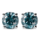 14K White Gold 3.00 Cttw Round Lab Grown Blue Diamond Classic 4-Prong
Stud Earrings with Screw Backs