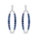 18K White Gold 1.11 Cttw Blue Round Diamond and Blue Sapphire Openwork
Oval Dangle Earrings