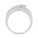 Sterling Silver 1/5ctw Miracle-Set Diamond Heart Cross-Over Bypass Ring
(I-J Color, I2-I3 Clarity)