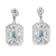Sterling Silver 7x5MM Blue Topaz and Diamond Accent Art Deco Halo Drop
and Dangle Earrings