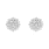 Sterling Silver 1/2 Round and Baguette Diamond Sunburst Floral Cluster
Stud Earrings