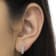 Sterling Silver Rose Cut Diamond J Shape Hoop Earrings 1.0ctw