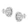 Sterling Silver 1 1/2ctw Round-Cut Diamond Oval Shaped Stud Earrings