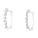 Sterling Silver 1/2ctw Miracle-Set Diamond 7 Stone Hoop Earrings