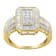 10K Yellow Gold Round and Baguette-Cut Diamond Cluster Ring (1.0 Cttw,
I-J Color, SI1-SI2 Clarity)