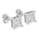 Sterling Silver 1/2ctw Miracle Set Princess-cut Diamond Solitaire Stud Earrings